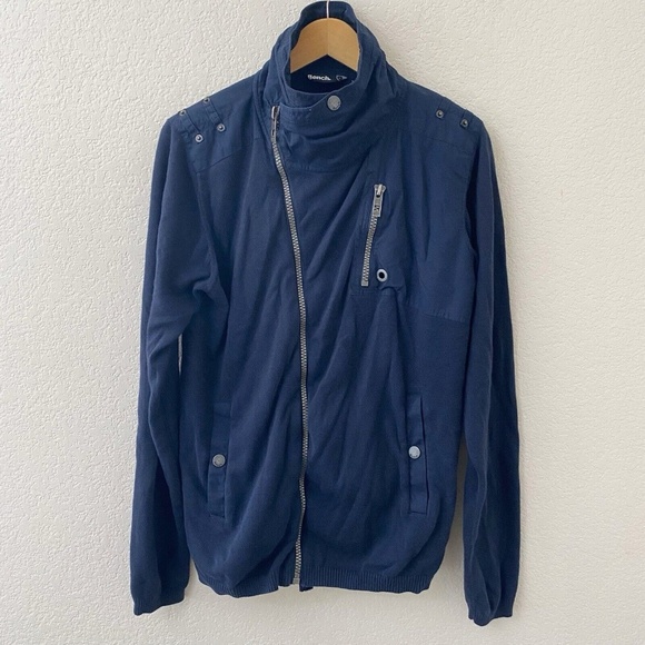 Bench Other - Bench Sweater Cardigan Jacket Mens Size Large Navy Blue Full Zip